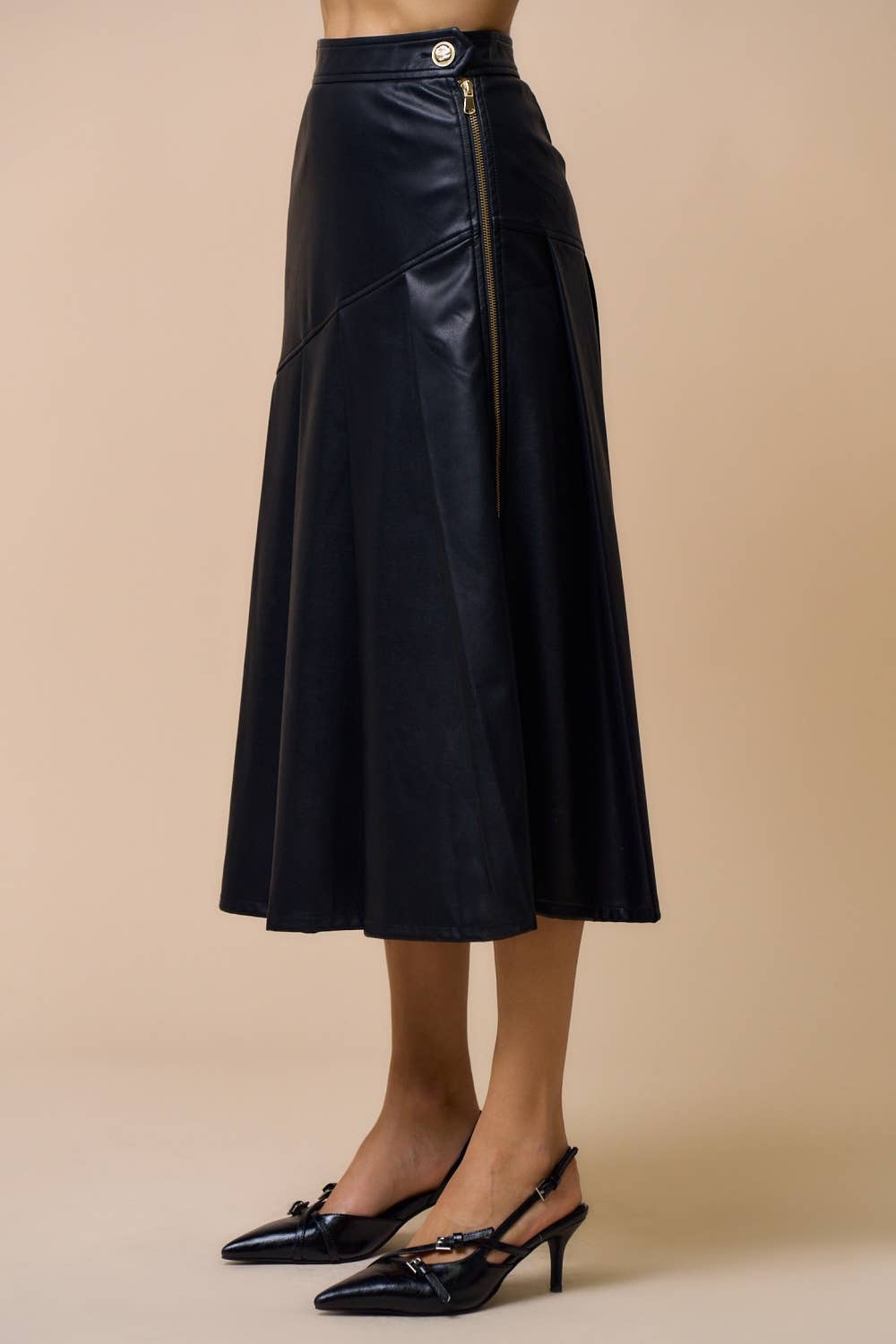 The Heather Vegan Leather Skirt