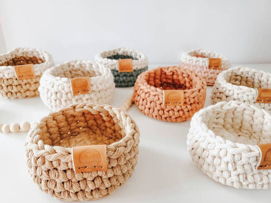 Mini Trinket basket: Toast, Canyon, Cloudy Blue