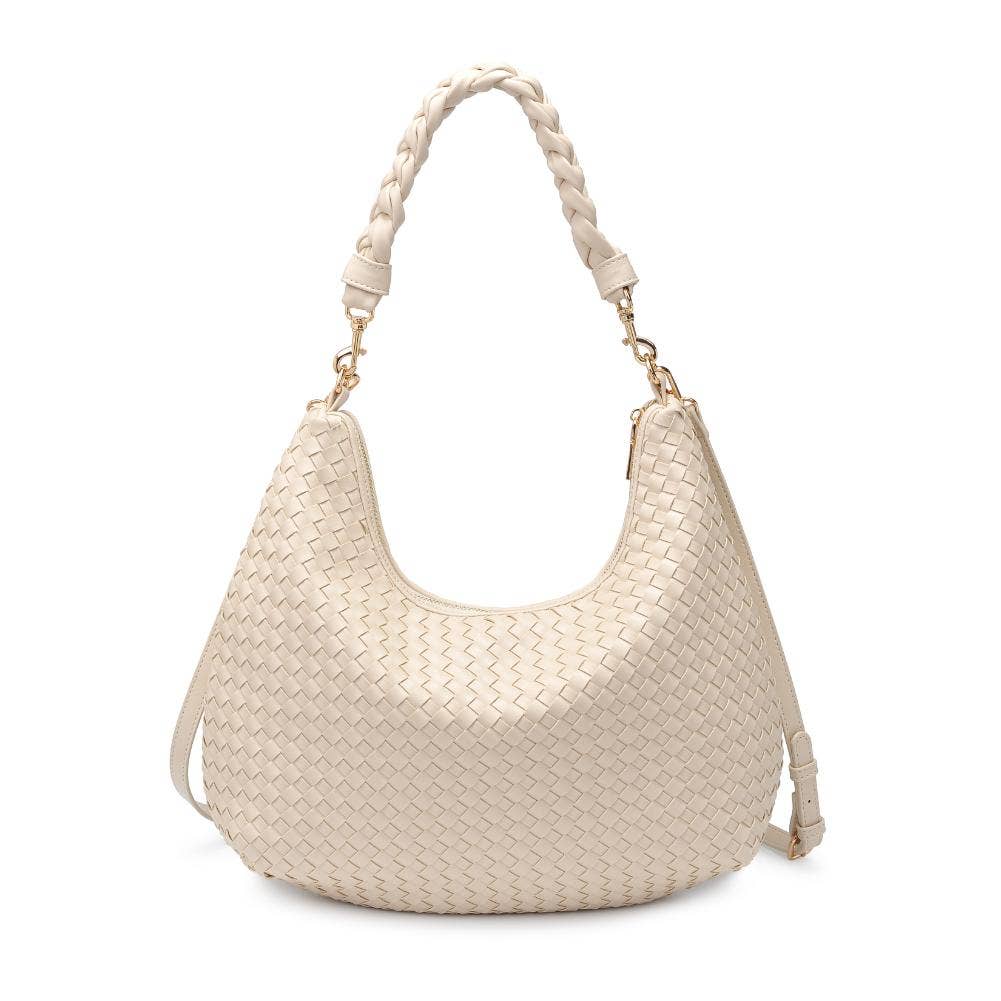 Sabrina Woven Hobo: Cream
