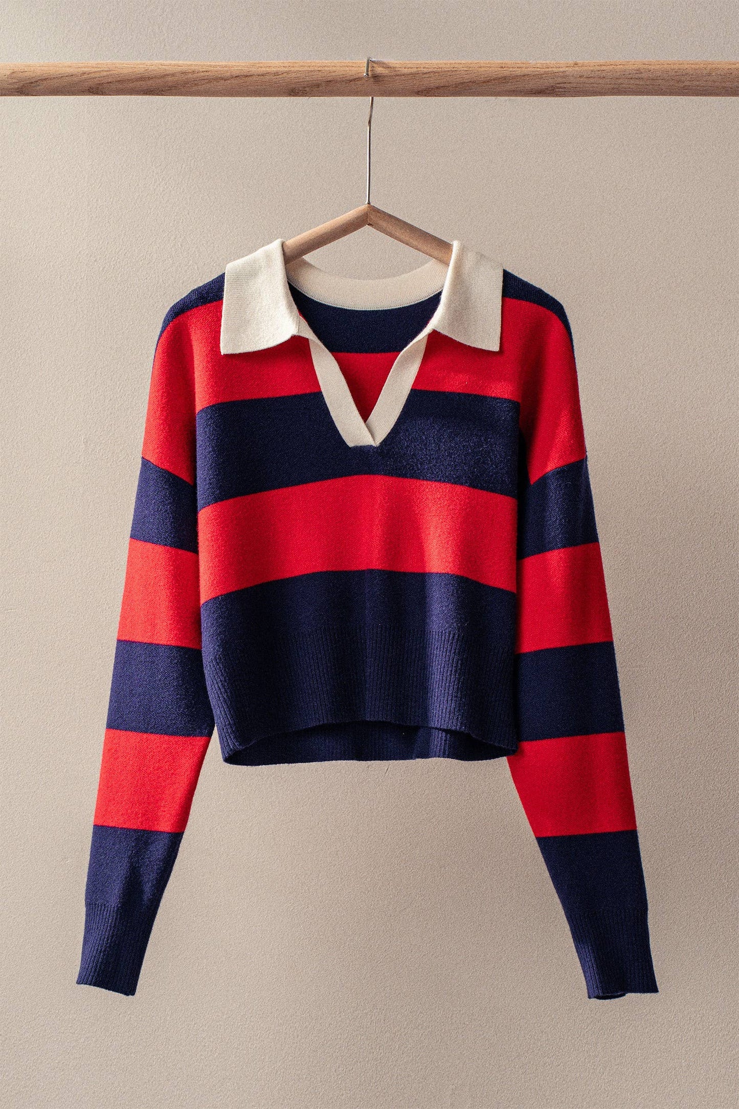 The Lynn Striped Collared Sweater