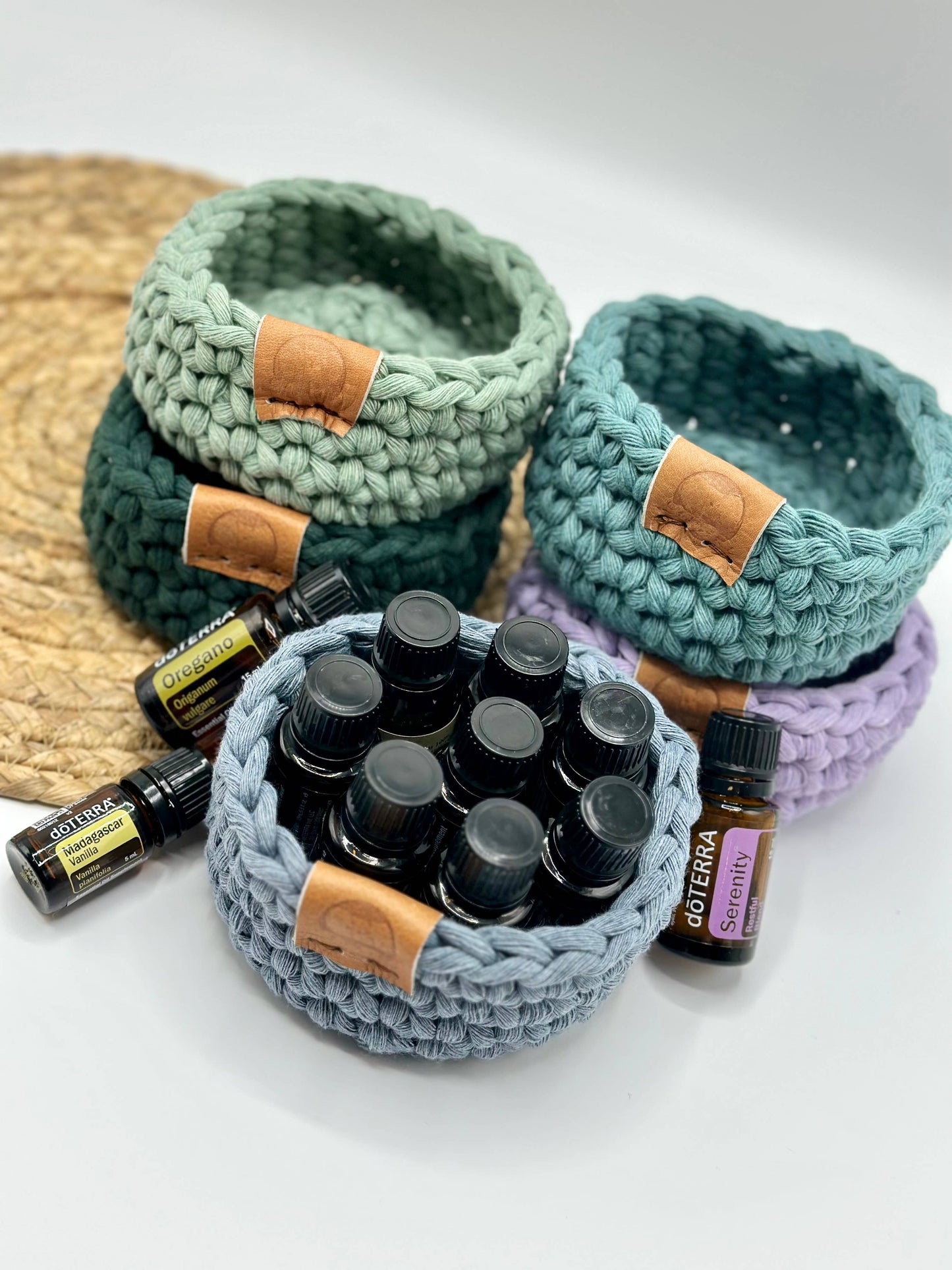 Mini Trinket basket: Toast, Canyon, Cloudy Blue