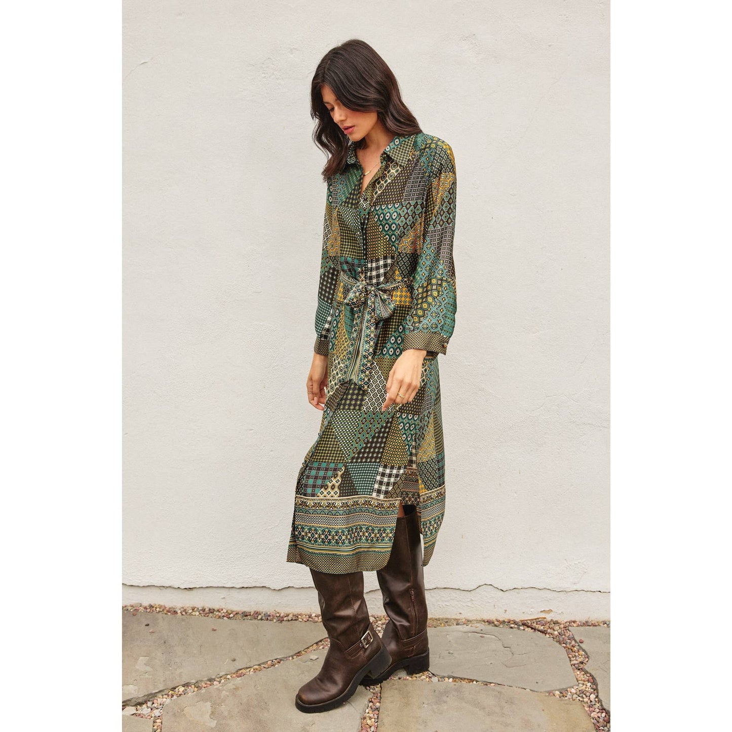 The Somerset Satin Shirt Dress