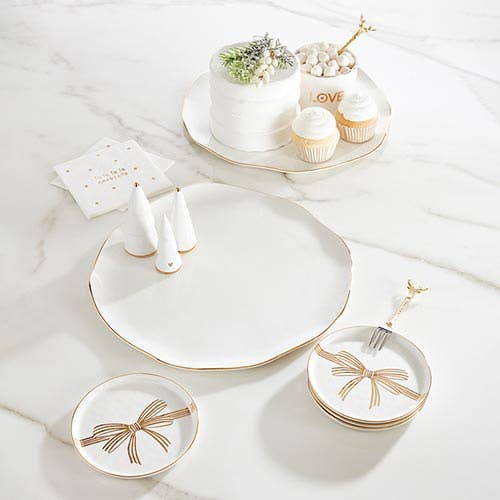 Gold Bow Appetizer Plate