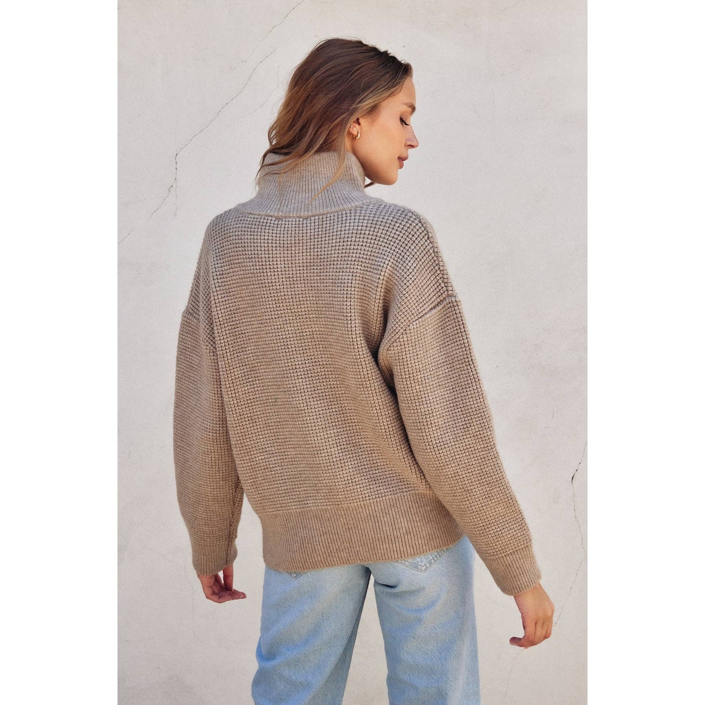 The Eva Zip Waffle Knit Jacket
