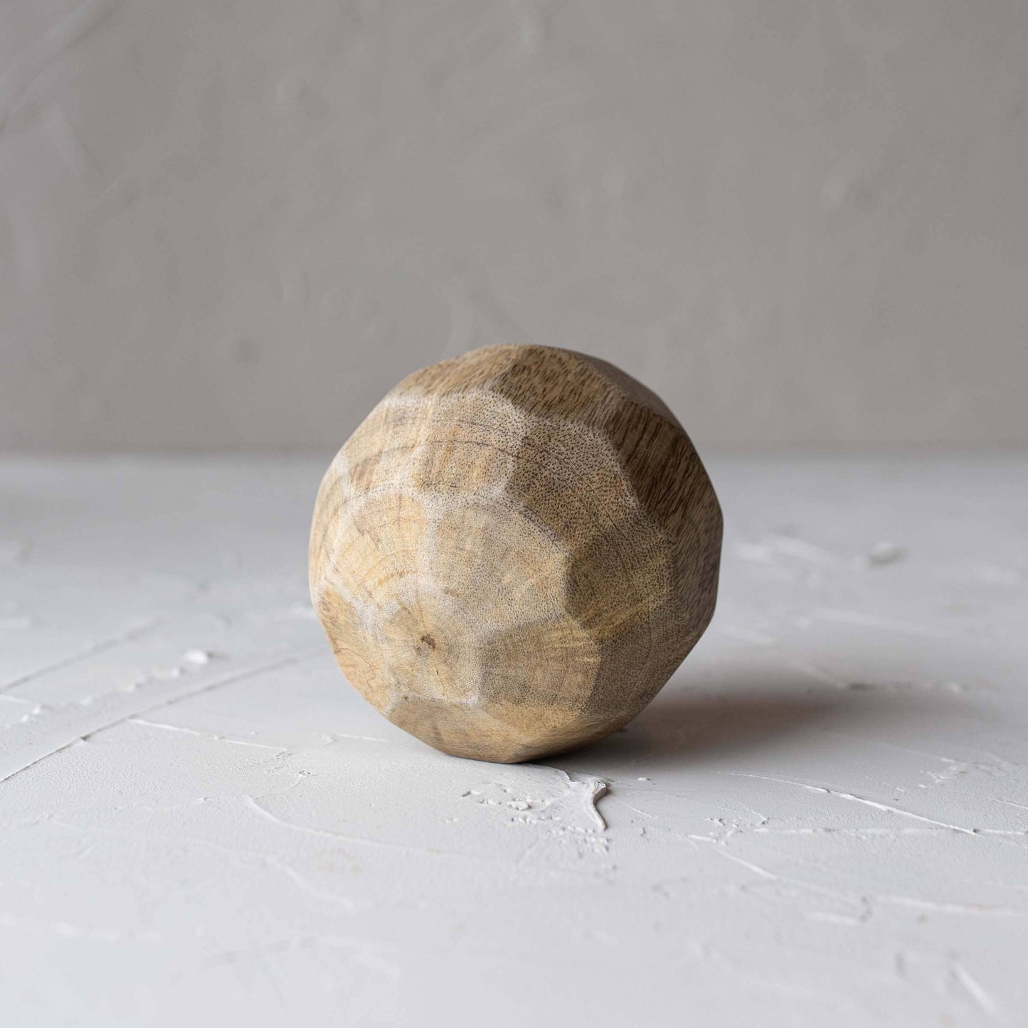 Luna Carved Natural Wood Ball