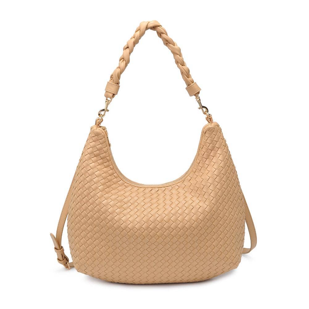 Sabrina Woven Hobo: Cream
