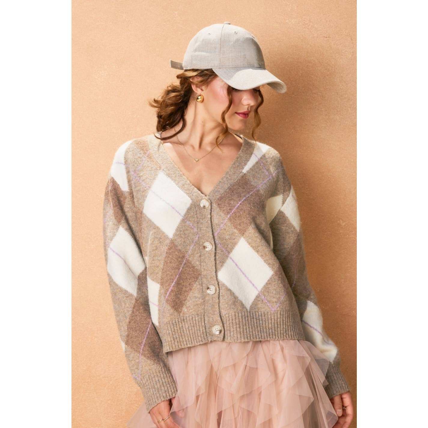 The Argyle V Neck Cardigan