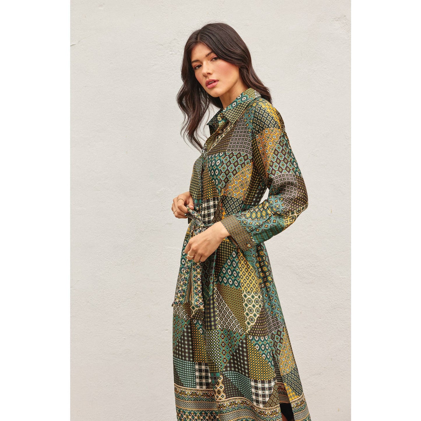 The Somerset Satin Shirt Dress