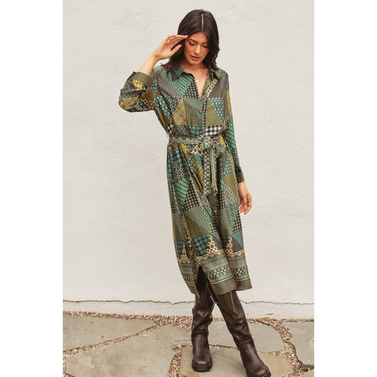 The Somerset Satin Shirt Dress