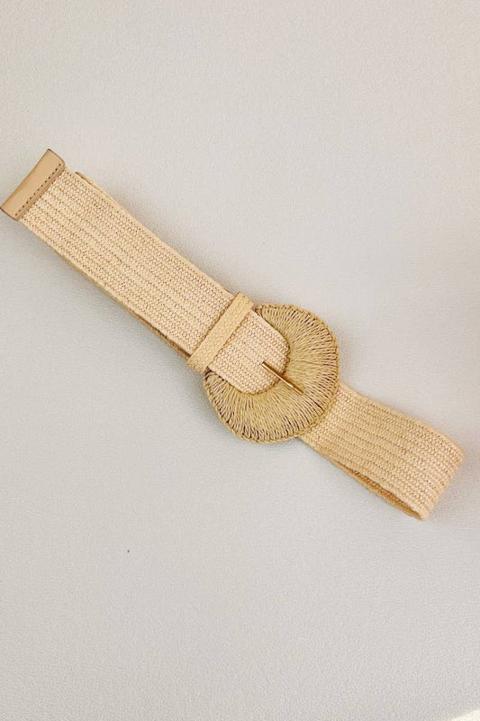 Raffia Crescent Moon Belt