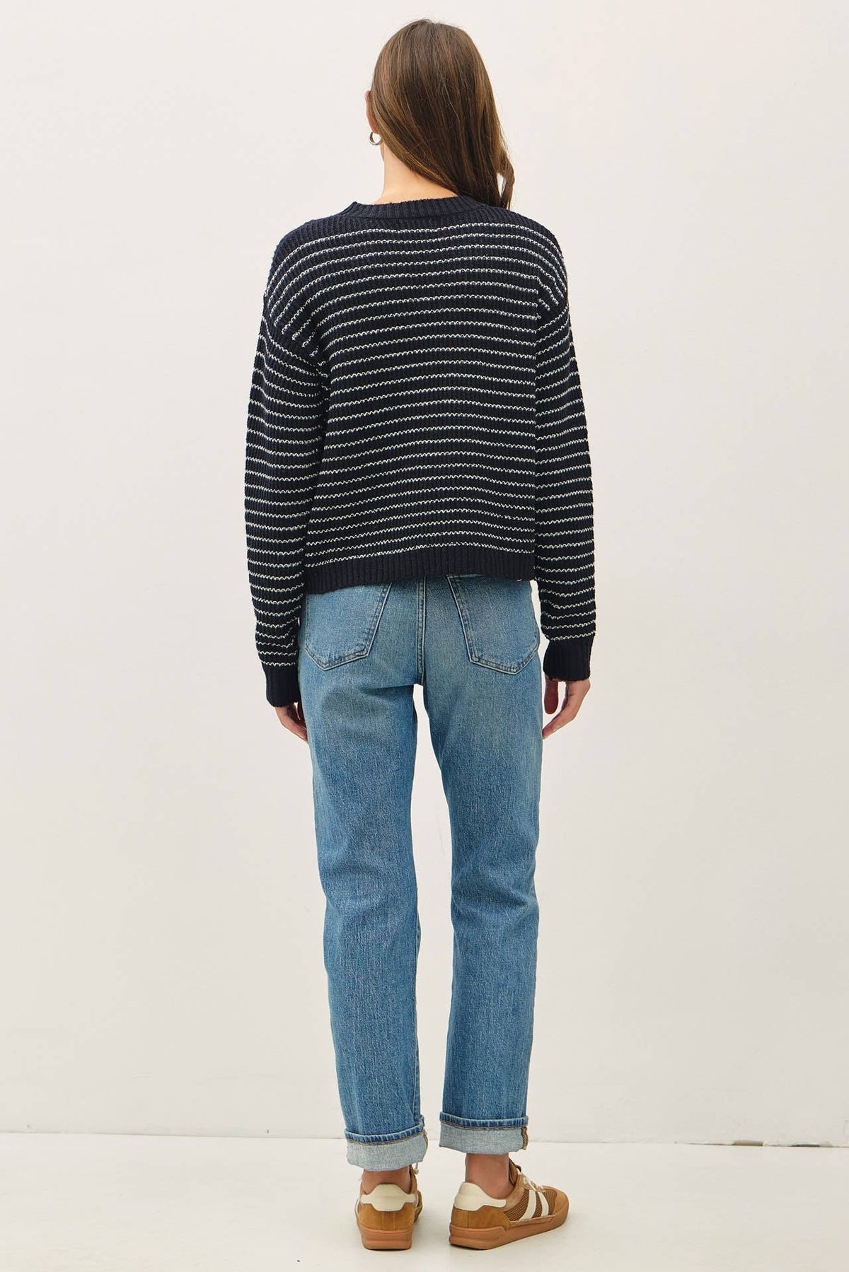 The Joey Striped Waffle Knit Sweater