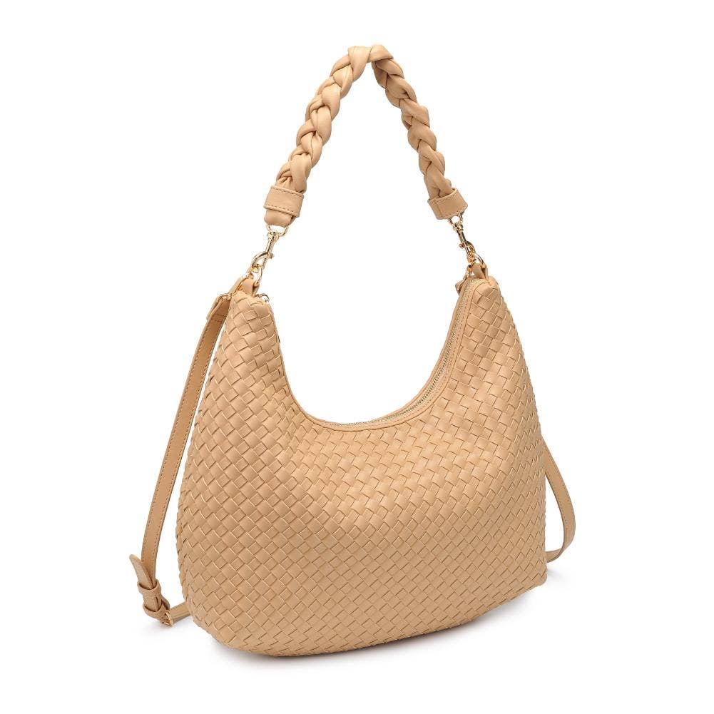 Sabrina Woven Hobo: Cream