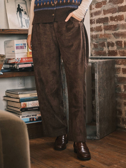 The Lucy Faux Suede Barrel Pant