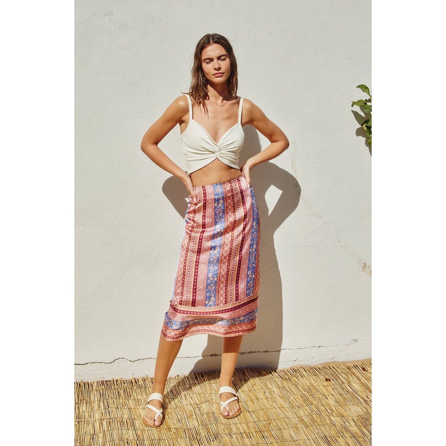 Breathe Deeper A Line Midi Skirt