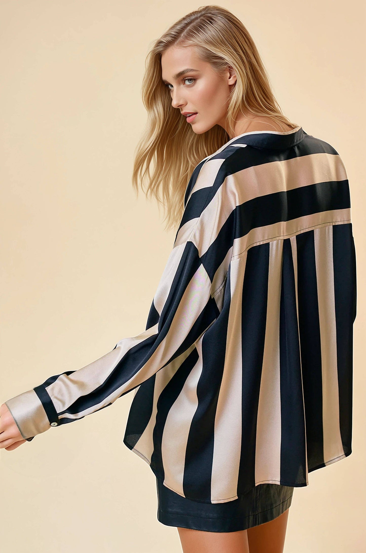 The Kiera Stripped Satin Shirt