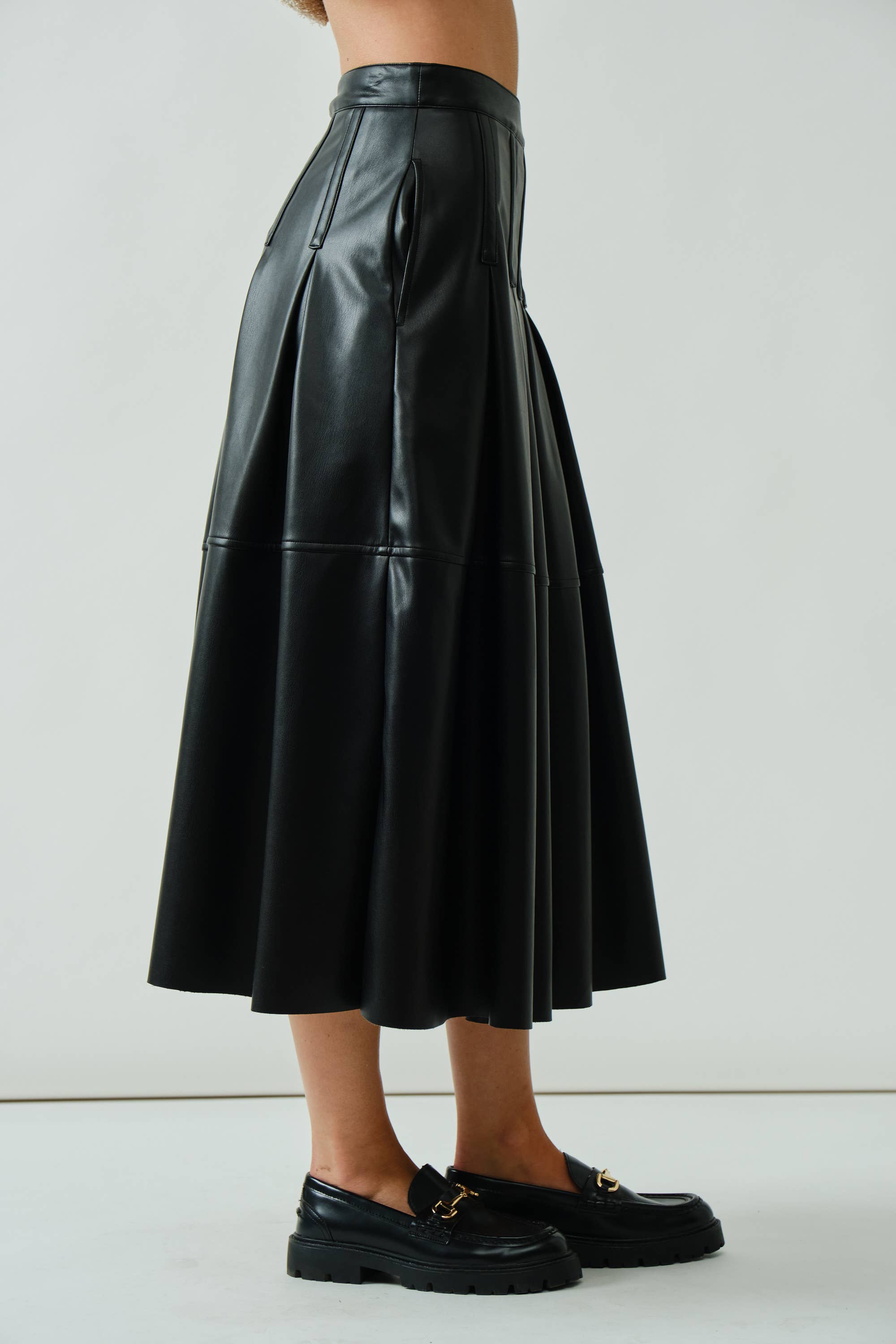 The Anna Vegan Leather Skirt