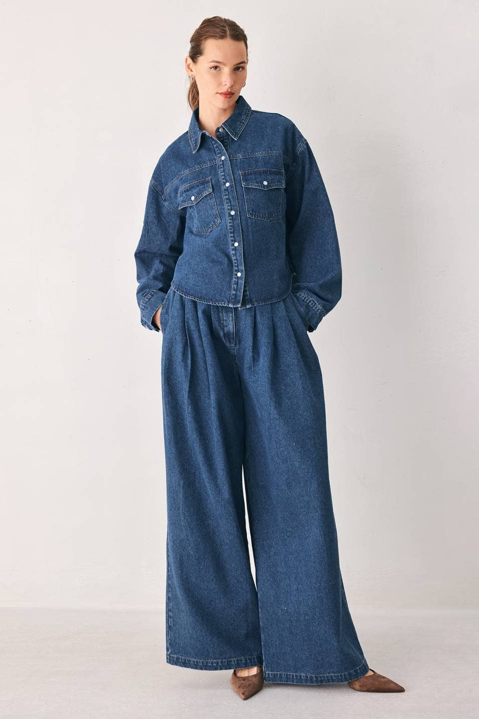 The Easton Wide Leg Denim Pant