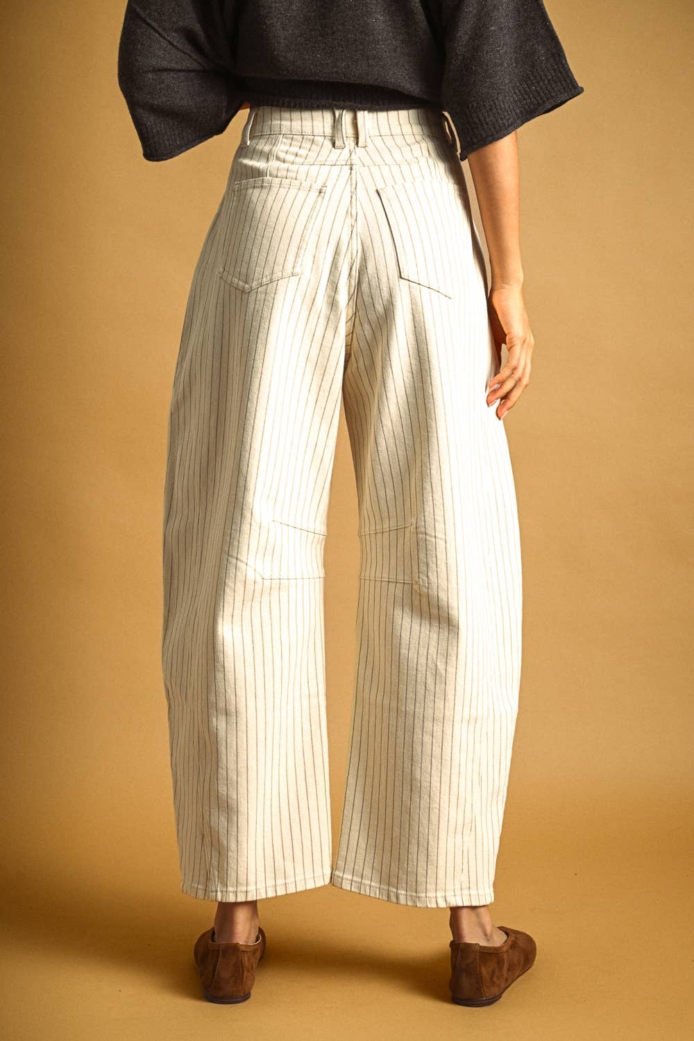 Pinstripe Barrel Jean