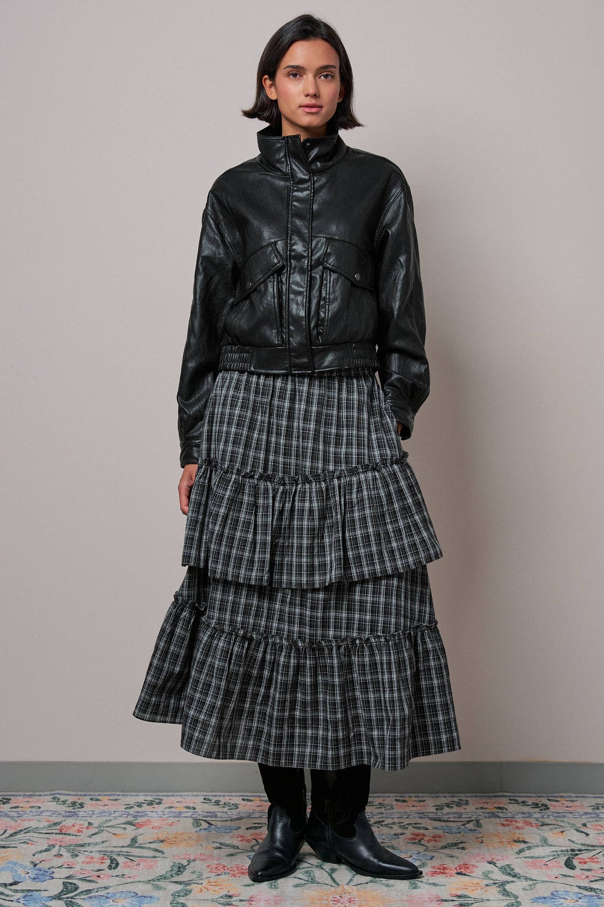 The Carlie Faux Leather Bomber Jacket
