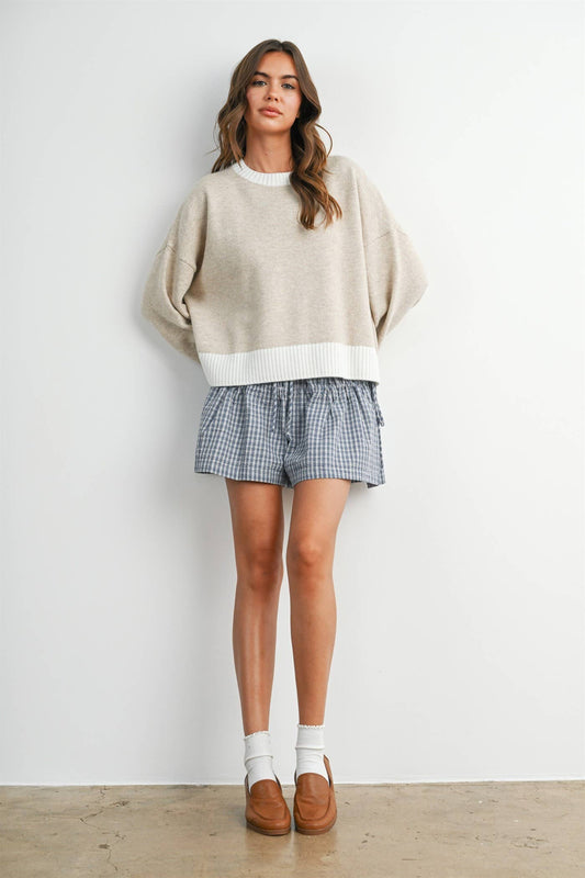 The Carter Contrast Trim Sweater