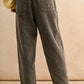 P5602   WASHED EFFECT CORDUROY PANTS: Brown / L