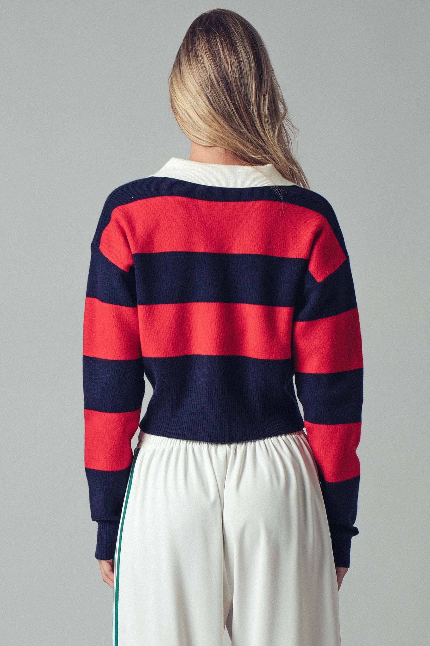 The Lynn Striped Collared Sweater