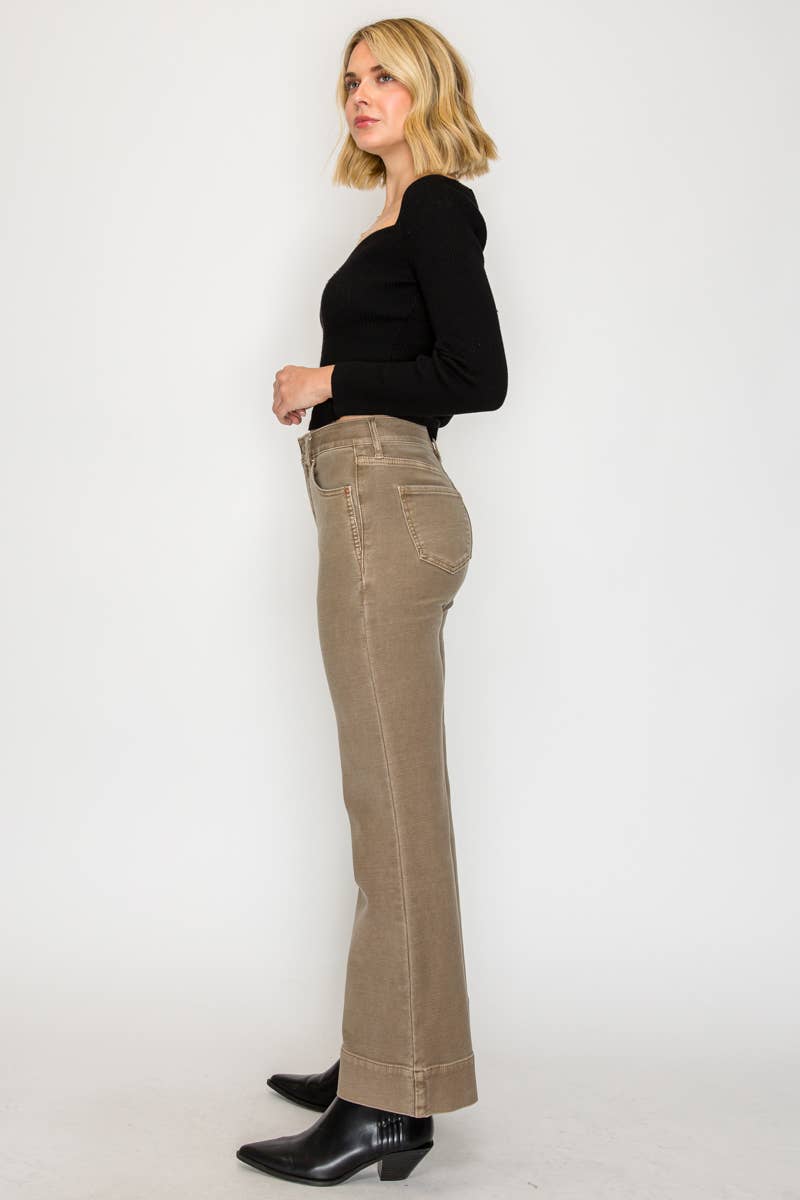 TUMMY CONTROL HIGH RISE STRETCH HOLLY FLARE: LARGE