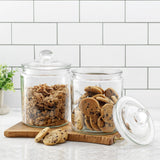Round Glass Cookie Jar with Airtight Lid (67 oz)