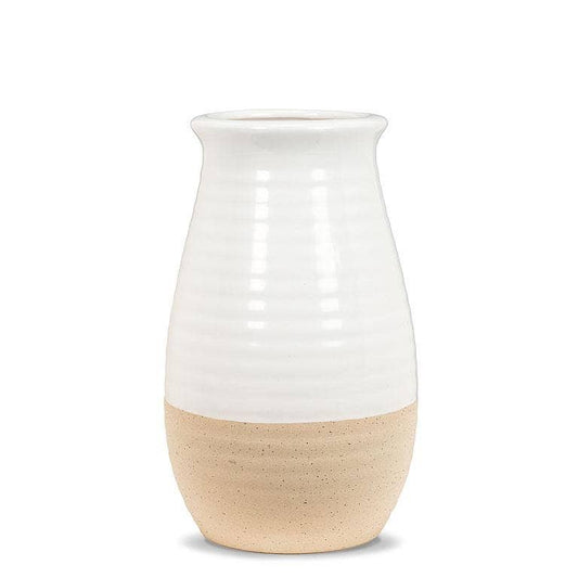 White and Natural Shiny & Matte Vase