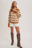 The Somerset Striped Quarter Zip Sweater