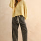 P5602   WASHED EFFECT CORDUROY PANTS: Brown / L