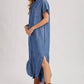 The Demi Denim Button Down Shirt Dress