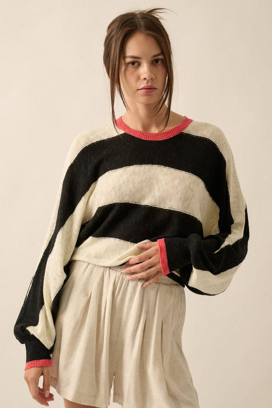 Wide Stripe Summer Sweater