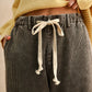 P5602   WASHED EFFECT CORDUROY PANTS: Brown / L