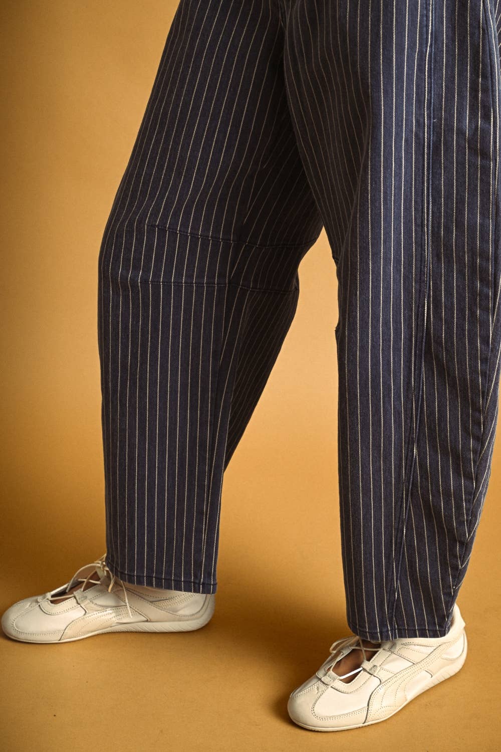 The Ali Pinstriped Barrel Jean