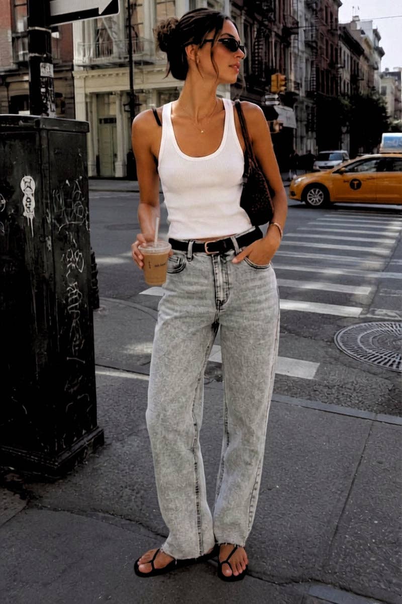The Crew Gray Barrel Jean