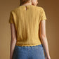 T7460   POINTELLE SHORT SLEEVE KNITTED TOP: OLD DENIM / L