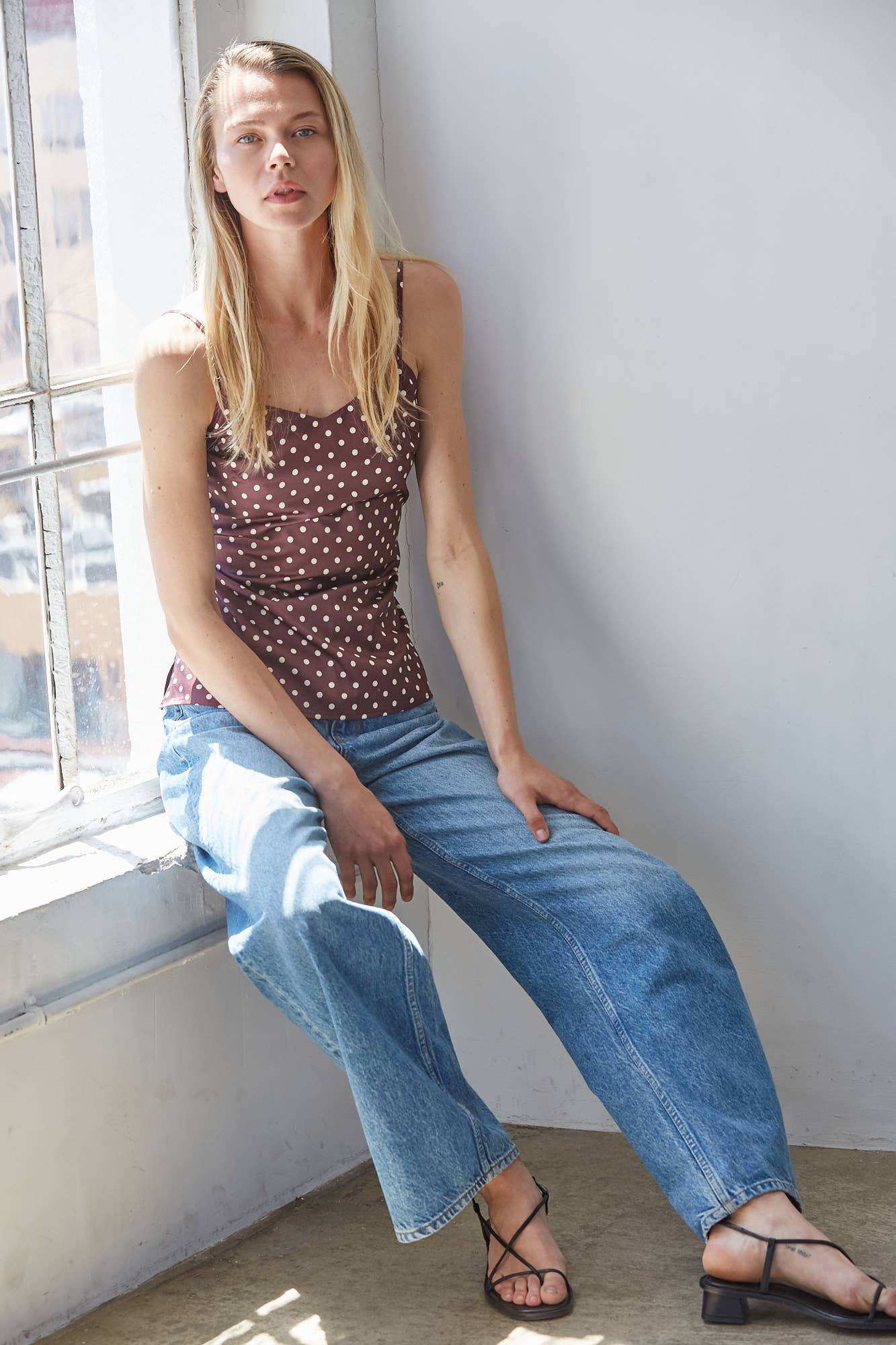 The Vienna Satin Polka Dot Cami