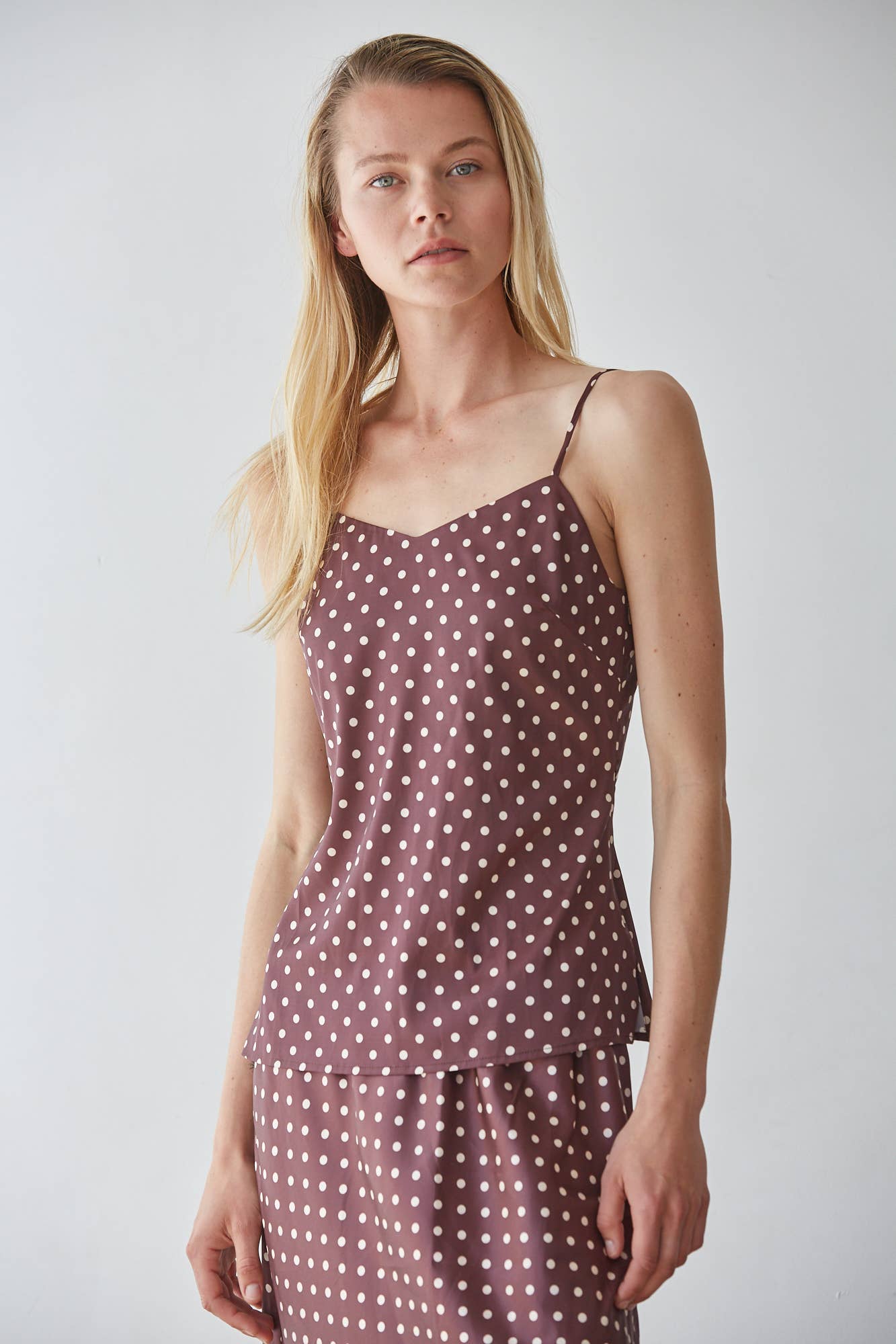 The Vienna Satin Polka Dot Cami