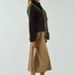 A-Line Satin Midi Skirt