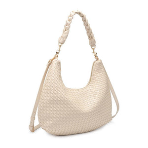 Sabrina Woven Hobo: Cream