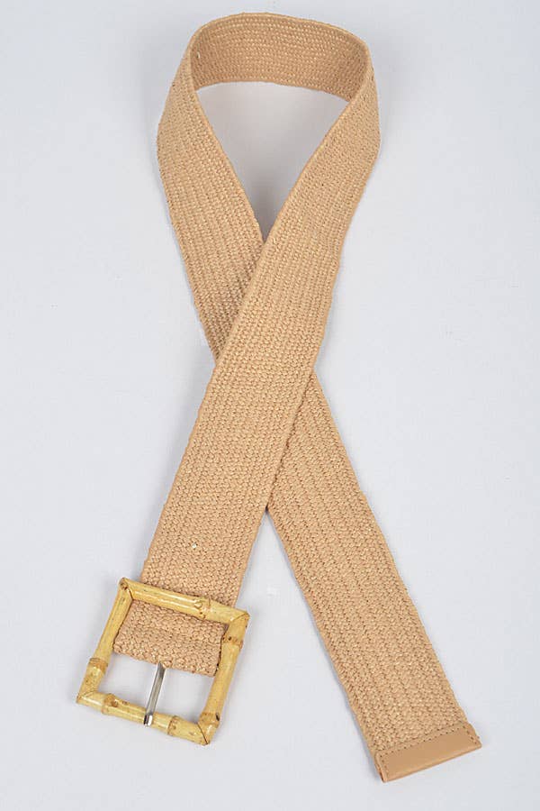 Braided Buckle Belt: Ivory