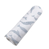 Blue Shadow Whales Bamboo Swaddle/Scarf