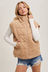 The Kena Corduroy Quilted Puffer Vest