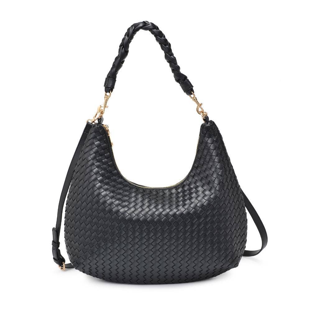 Sabrina Woven Hobo: Black