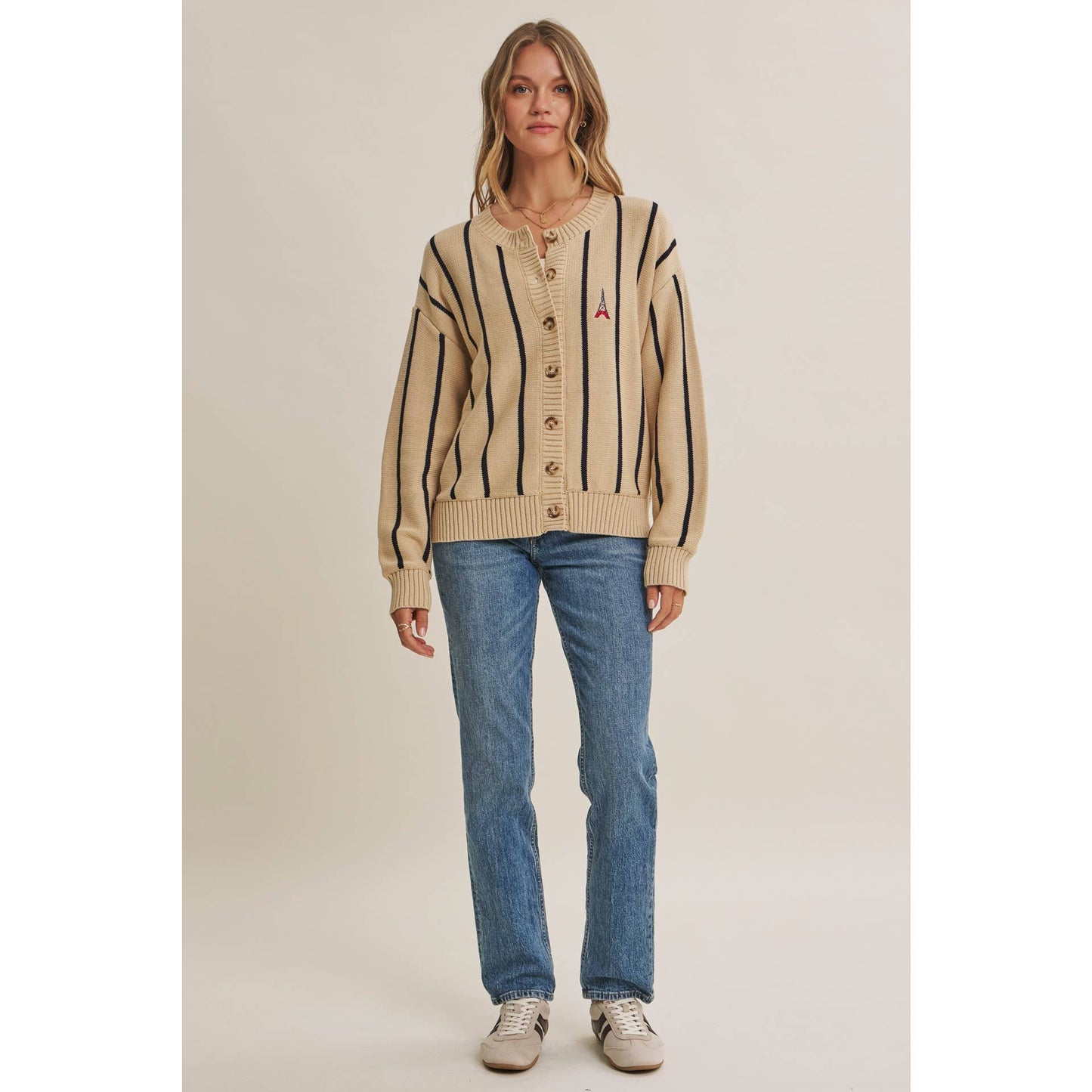 Postcard Emproidered Cardigan