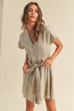 Linen Button Down Shirt Dress