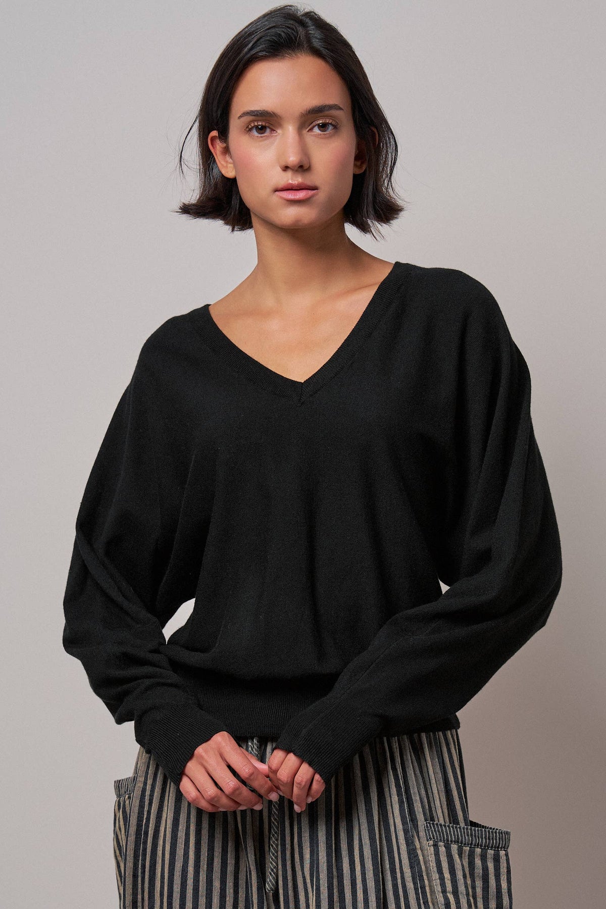 The Maggie V-Neck Drop Shoulder Sweater