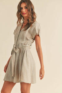 Linen Button Down Shirt Dress