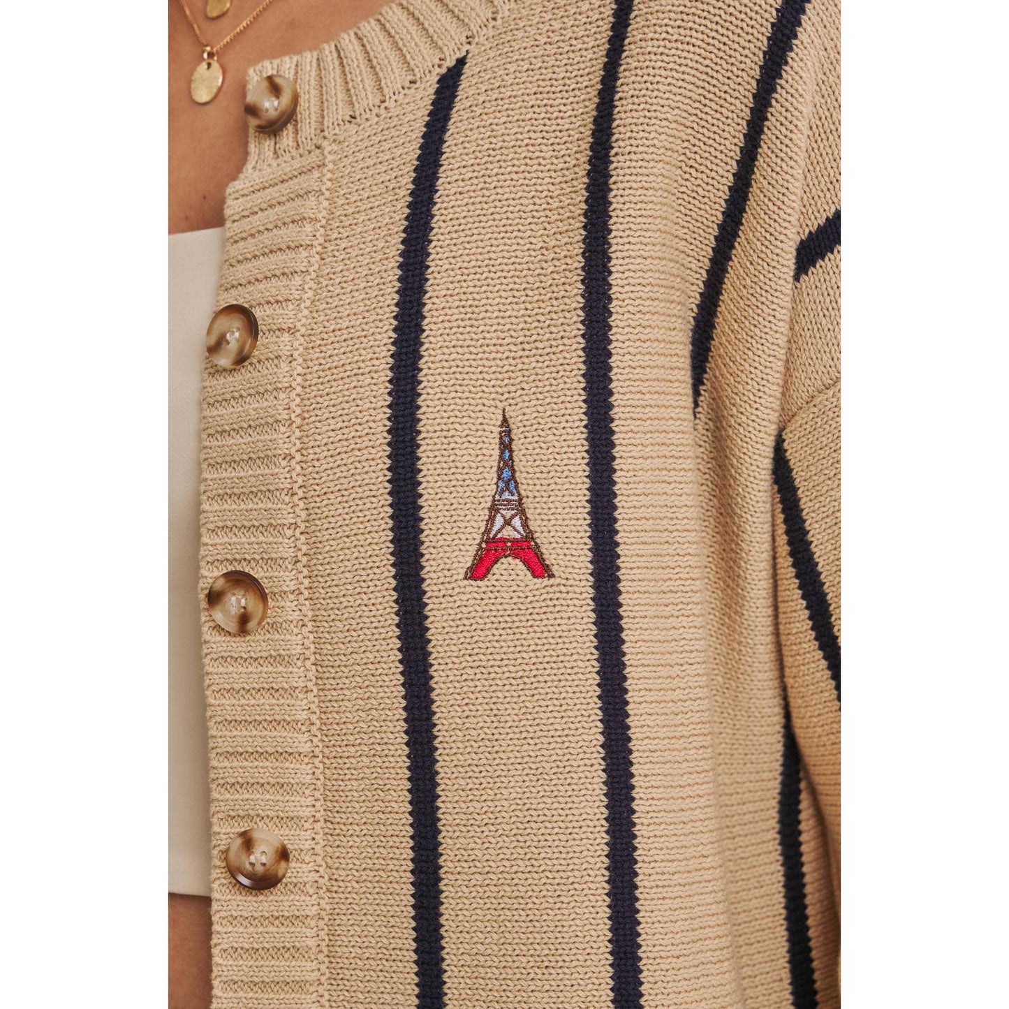 Postcard Emproidered Cardigan